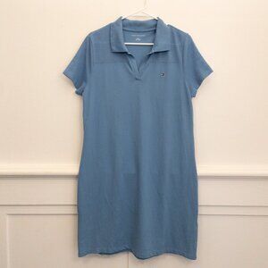 Tommy Hilfiger Blue Polo T-Shirt Dress Size Large Classic Short Sleeve Style